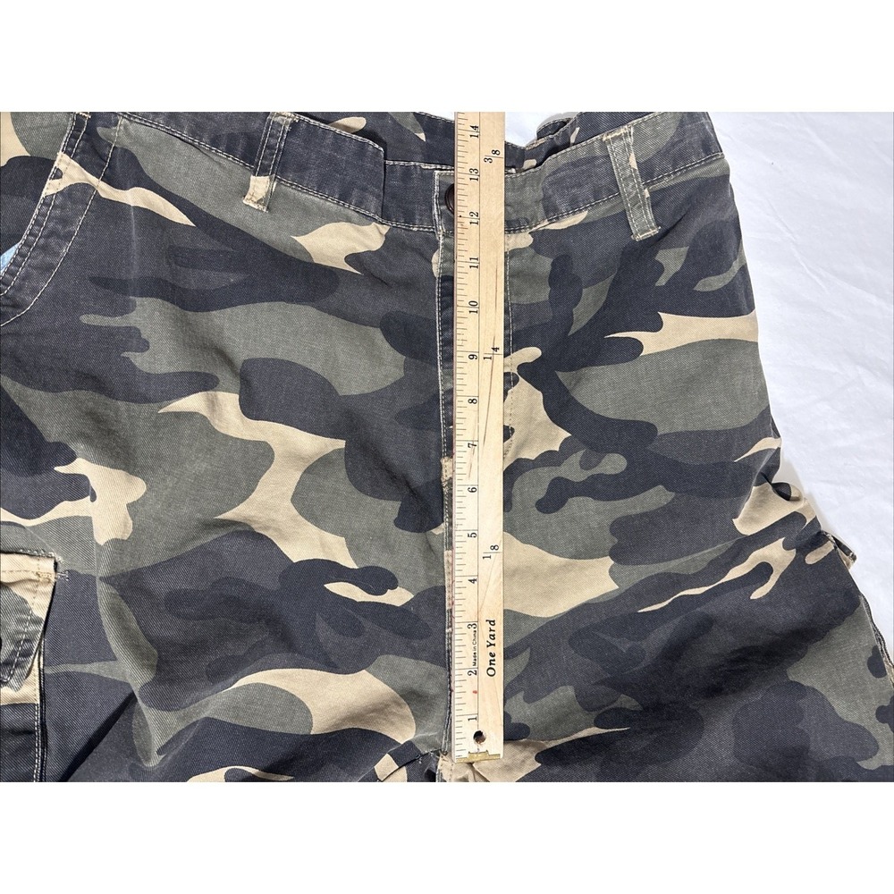 Mens Woodland Camo Cargo Pants Green Brown Tan Utility Multi Pocket Trousers - Picture 14 of 14